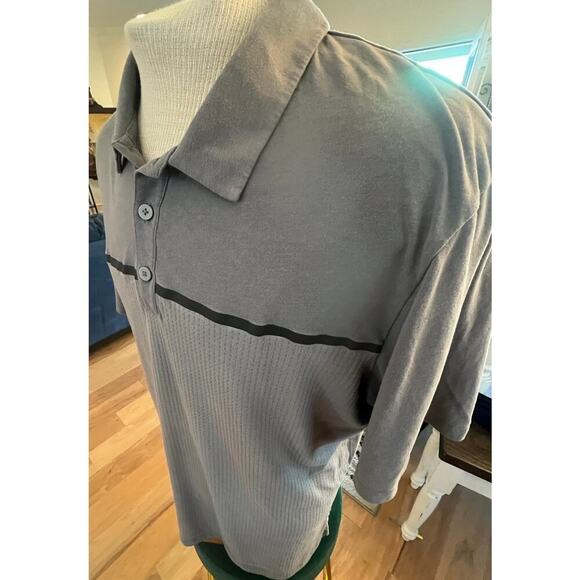 ADIDAS climacool  3/4 BUTTON NECK POLO GRAY AND BLACK MENS SIZE XL - Picture 2 of 7